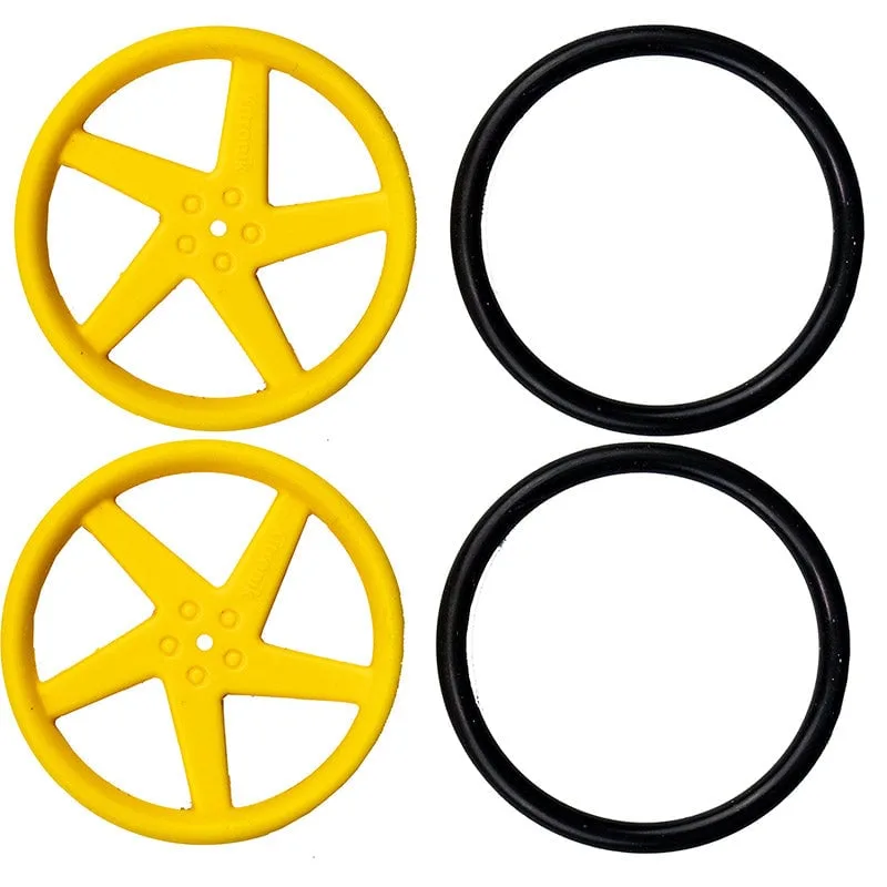 Kitronik Yellow Wheels for TT Style Geared Hobby Motors