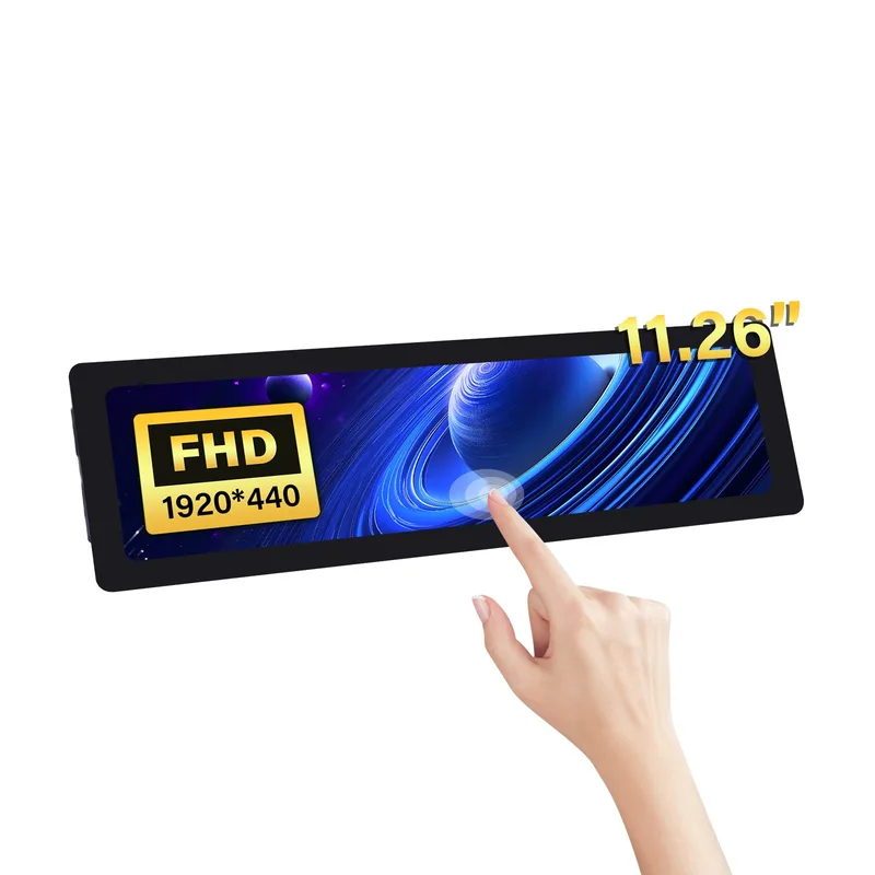 52Pi 11.26 Inch Capacitive Touch Screen 1920X440 HDMI Display Screen with Audio Interface for Raspberry Pi 5/4B/3B/3B+