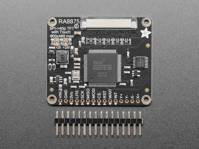 RA8875 Driver Board for 40-pin TFT Touch Displays - 800x480 Max