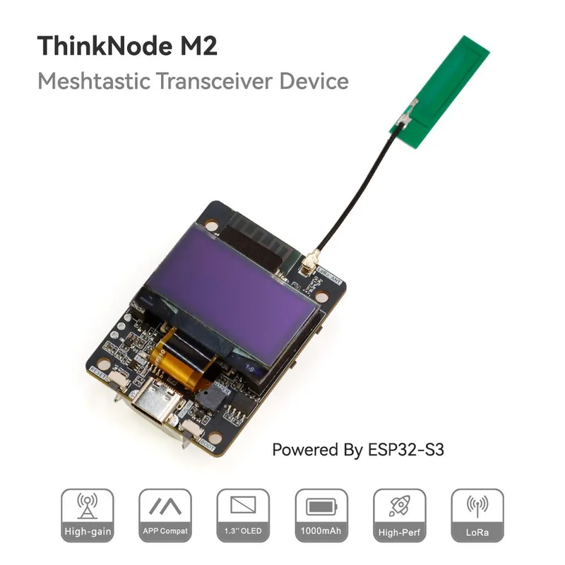 ThinkNode M2 Meshtastic (LoRa) Signal Transceiver Powered By ESP32-S3 With 1.3” OLED Display - no case