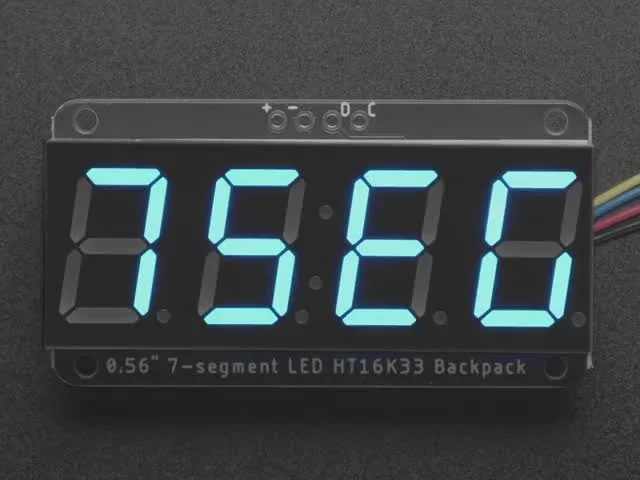 Adafruit 0.56" 4-Digit 7-Segment Display w/ I2C Backpack - Blue