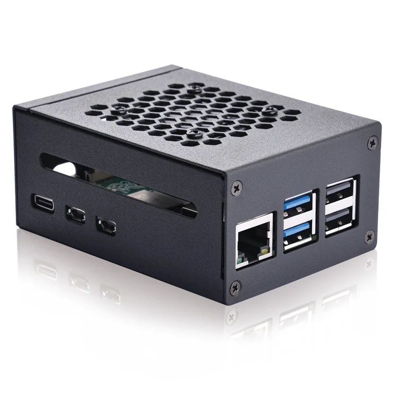 52Pi Raspberry Pi 5 Metal Case with Cooling Fan and Heatsinks Support PCle M.2 NVMe Shield Top X1001