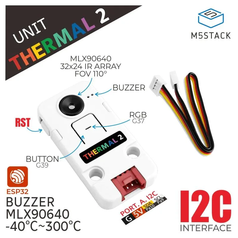 M5Stack用サーマルカメラユニット2（MLX90640）視野角110°版