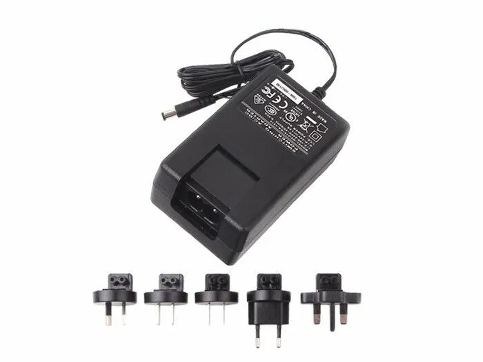 International Wall Adapter Power Supply 12VDC 1.2A – Barrel Jack (with 5 interchangeable adapter plugs)