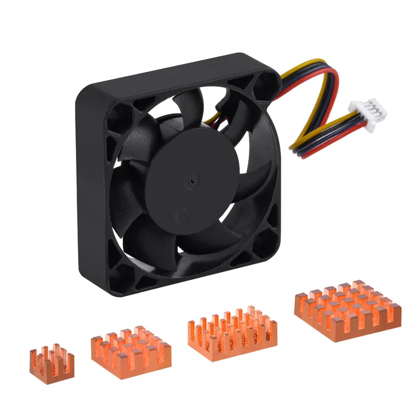 52Pi 4010 Cooler Black Fan with Heatsinks for Raspberry Pi 5