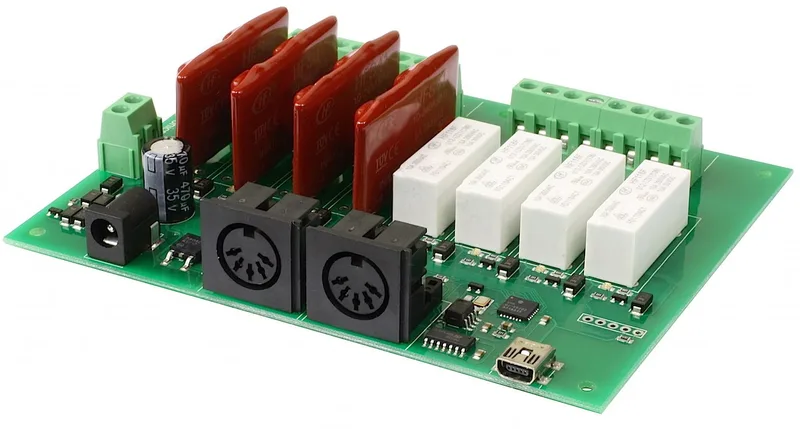 MIDI-RLY08-4R4D 4 Relay 4 Dimmer