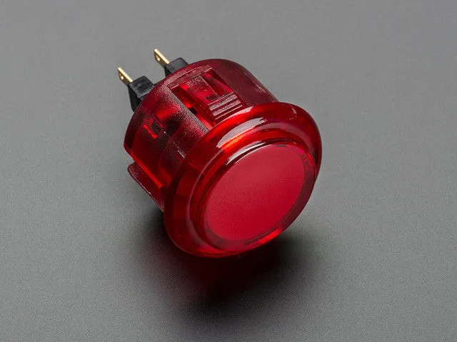 Arcade Button - 30mm Translucent Red