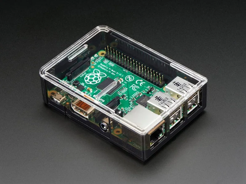 Adafruit Raspberry Pi B+ / Pi 2 / Pi 3 Case - Smoke Base w/ Clear Top