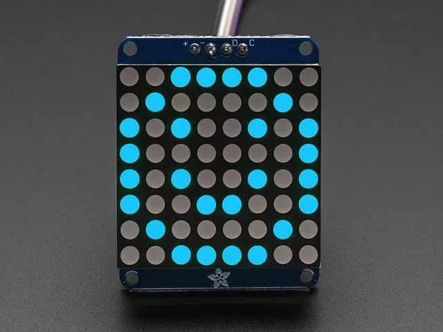 Adafruit Small 1.2" 8x8 LED Matrix w/I2C Backpack - Blue