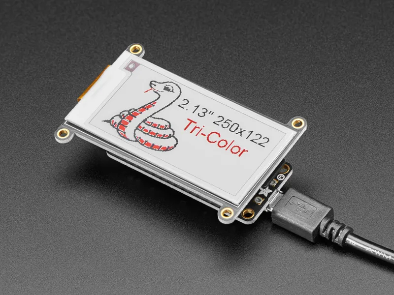 Adafruit 2.13" HD Tri-Color eInk / ePaper Display FeatherWing 250x122 RW Panel with SSD1680