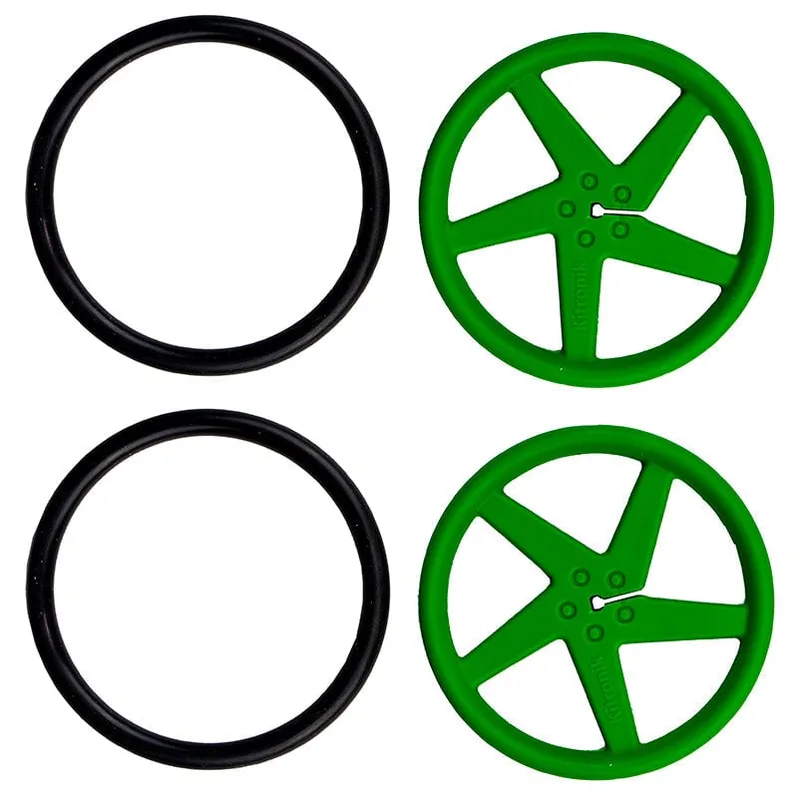 Kitronik Pair of 5 Spoke Wheels for D-Shaft Motor - Green