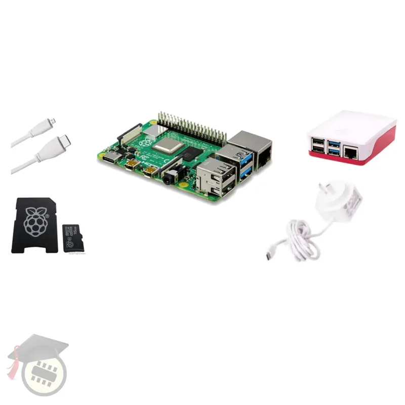 Pakronics® Raspberry Pi® 4 Model B 4 GB Starter Kit - White