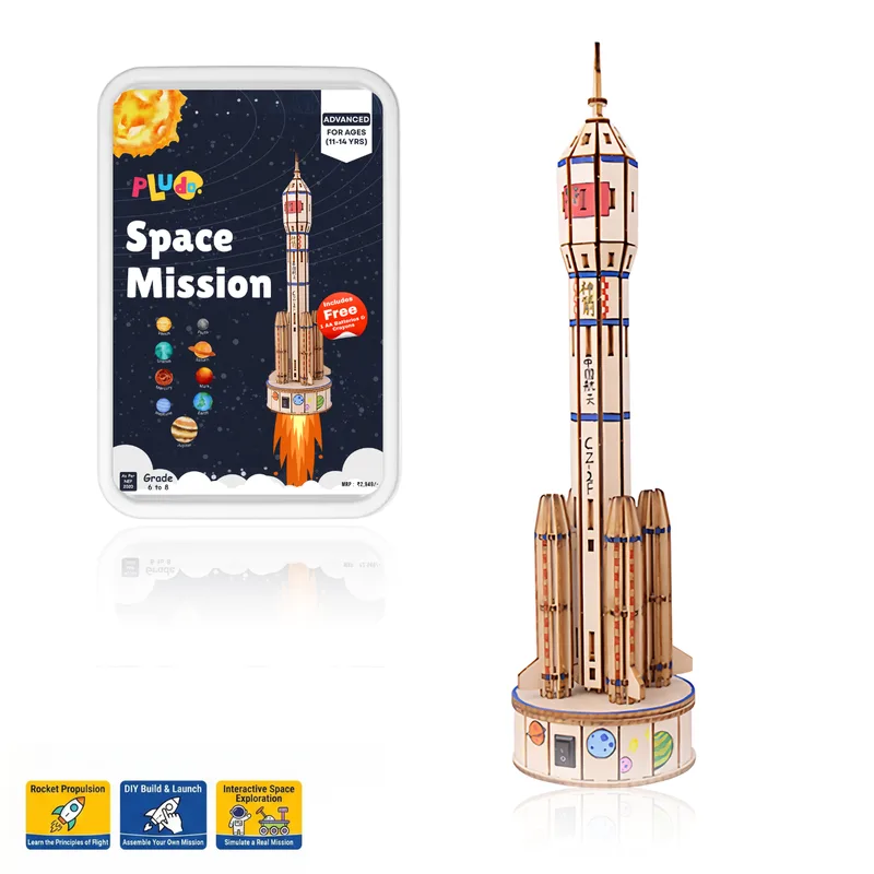 Pludo STEM Kit Space Mission – DIY Educational Toy for Kids 11–14 | Grade 6–8 Rocket Model