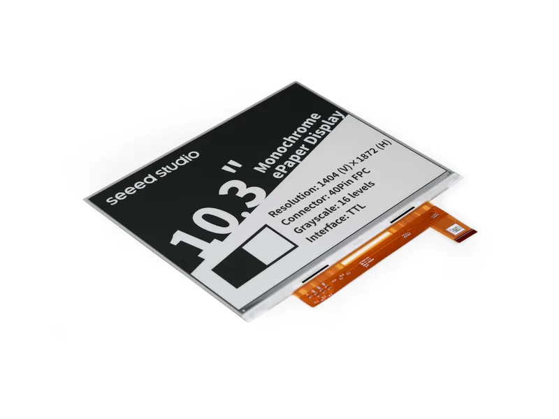 10.3 Monochrome eInk / ePaper Display with 1404 ×1872 Pixels, TTL interface, Support XIAO/Arduino