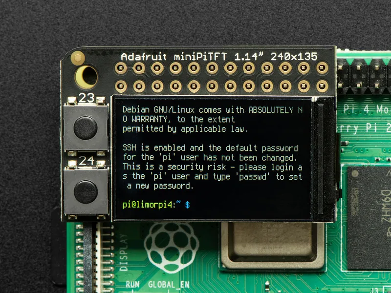 Adafruit Mini PiTFT - 135x240 Color TFT Add-on for Raspberry Pi