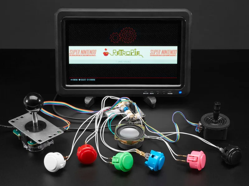 Adafruit Arcade Bonnet for Raspberry Pi with JST Connectors Mini Kit