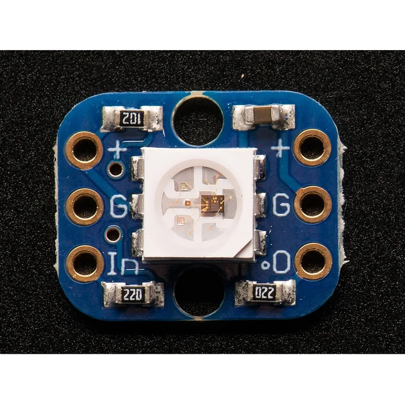 ブレッドボードに適したRGBスマートNeoPixel（5個入り）
