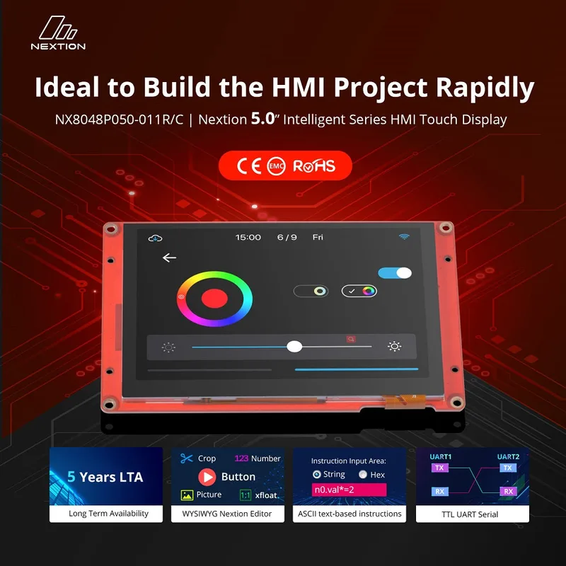 Nextion NX8048P050-011R 5,0" HMI-TFT-Display mit resistivem Touch