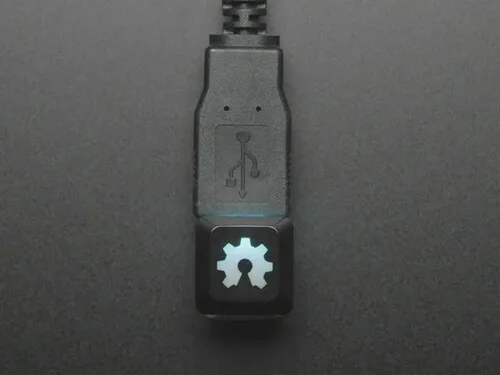 Etched Glow-Through Keycap with Open Source Hardware Gear Logo