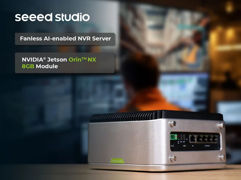 reServer Industrial J4011- Fanless AI-enabled NVR Server with NVIDIA Jetson Orin™ NX 8GB module