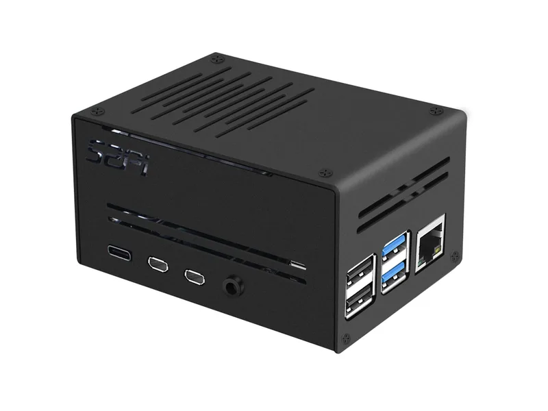 Metal Case For Raspberry Pi 4B (Compatible with Low-Profile ICE Tower Cooler)