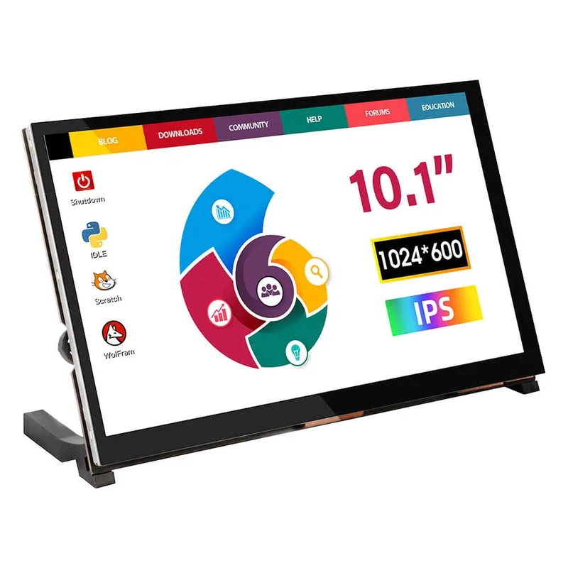 RC101S 10.1inch 1024*600 IPS Capacitive Touch Monitor with Speaker & Stand