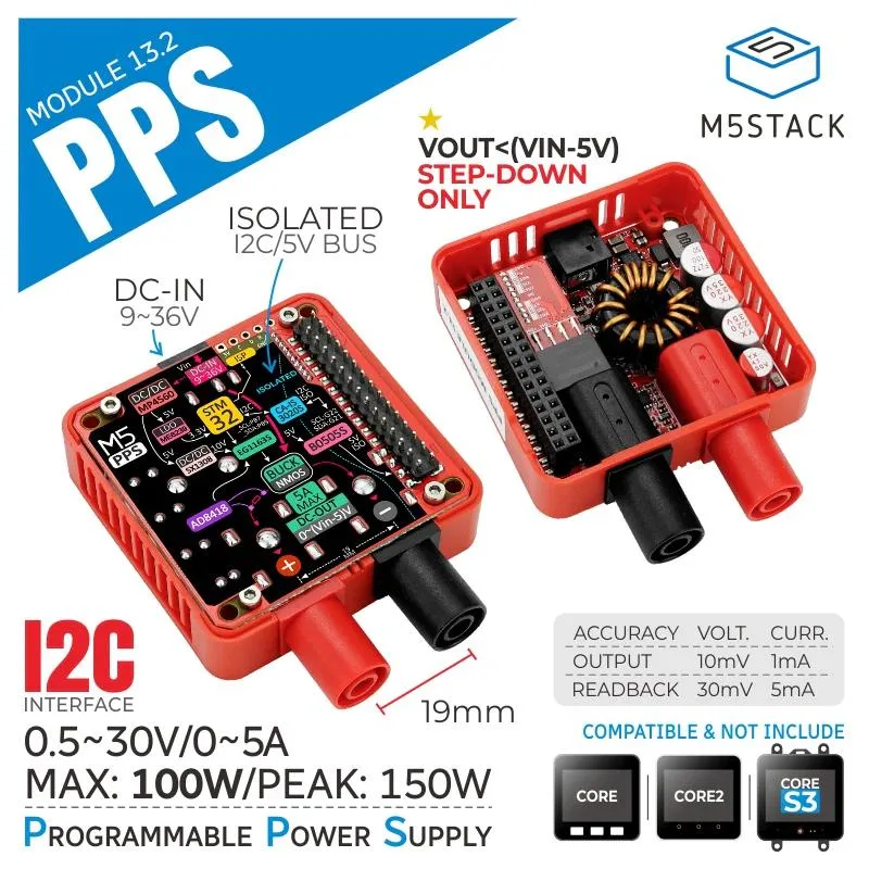 M5Stack用プログラマブル電源モジュール 13.2