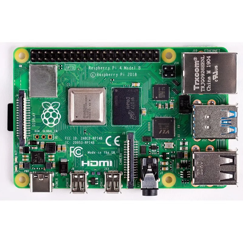 Raspberry Pi 4 Model B board with 4GB LPDDR4 SDRAM