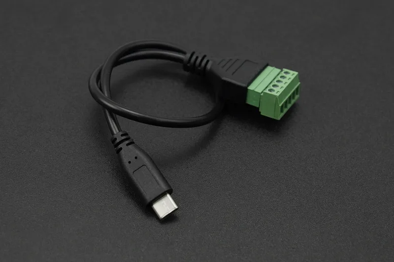 5-Pin Type-C Male to Solderless Terminal Power Cable