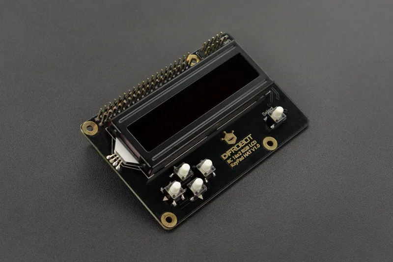 I2C 16x2 RGB LCD KeyPad HAT with RGB Font (Compatible with Raspberry Pi 4B/3B+)