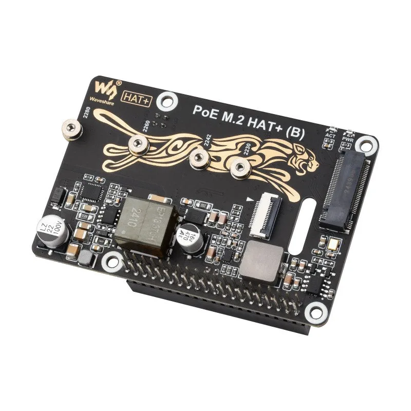 Waveshare Raspberry Pi 5用 PoE/PCIe-M.2 SSD変換HAT+