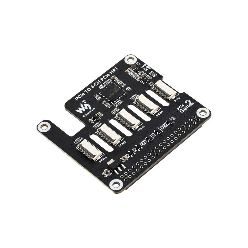 Waveshare Raspberry Pi 5用PCIe - 4ch PCIe FFC拡張HAT