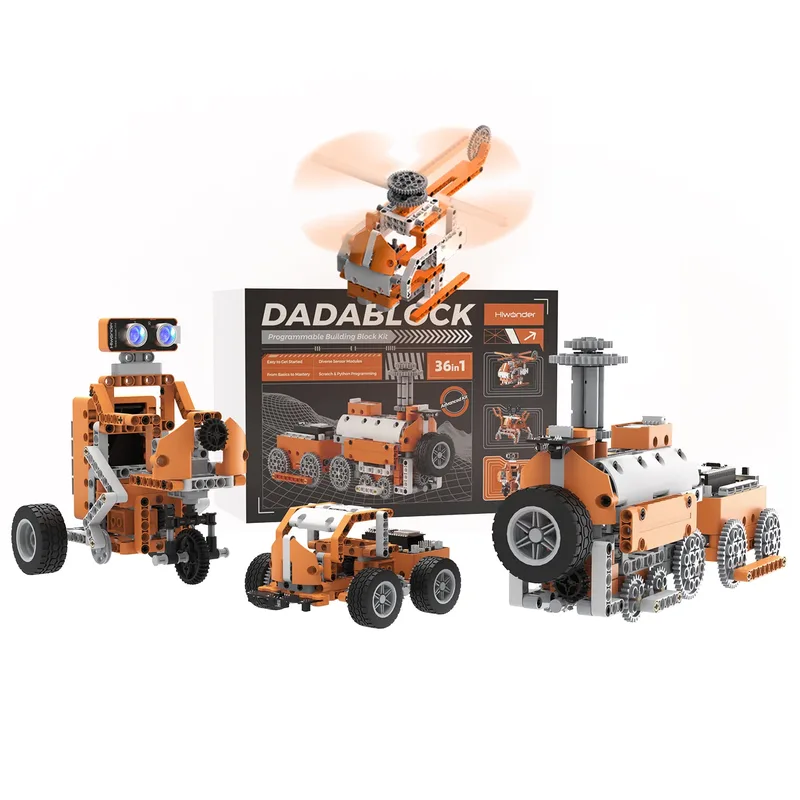 Hiwonder DaDablock Programmable Building Block Kit Powered by ESP32 with Sensor Expansion, LEGO-Compatible, Supports Scratch & Python