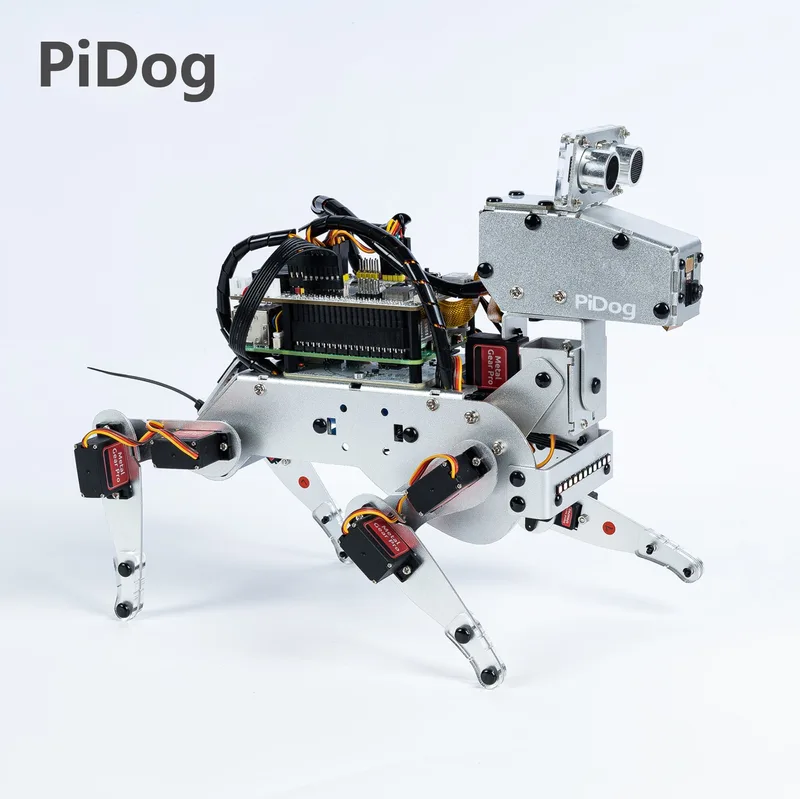 PiDog AI Teaching Robots Dog for Raspberry Pi 5/4/3B+/Zero 2W, LLMs ChatGPT-4o/Gemini/Grok, Voice&Video Recognition, Python, App Control, Battery, Gyroscope, Camera (RPI NOT Included)