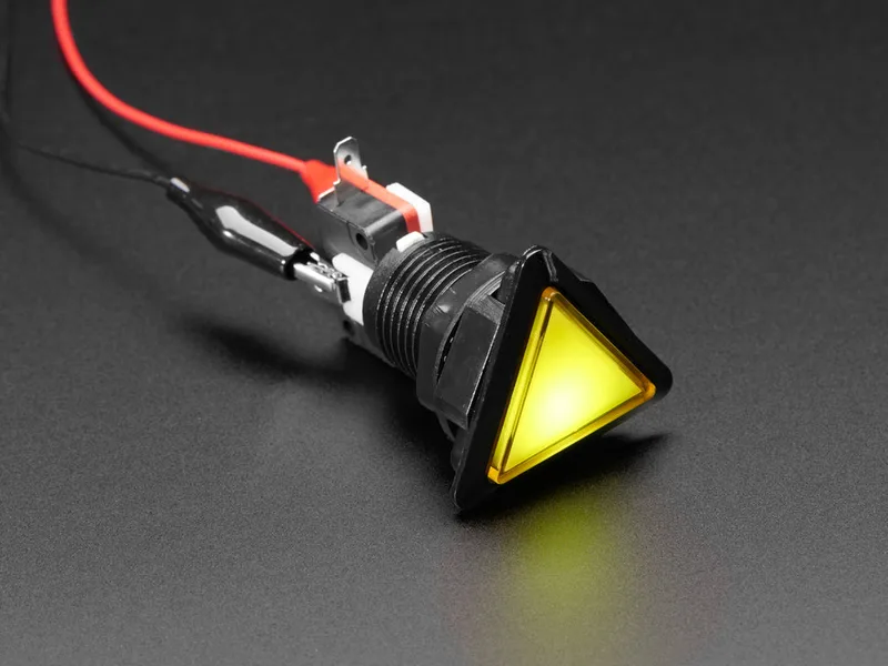 LED Illuminated Triangle Pushbutton - Yellow