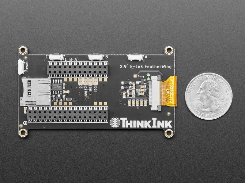 Adafruit 2.9" Grayscale eInk / ePaper Display FeatherWing 4 Level Grayscale