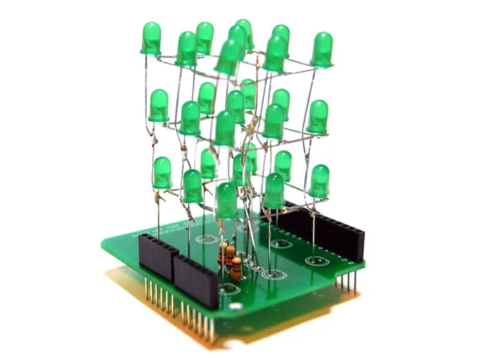 3x3x3 LED Cube Arduino Shield