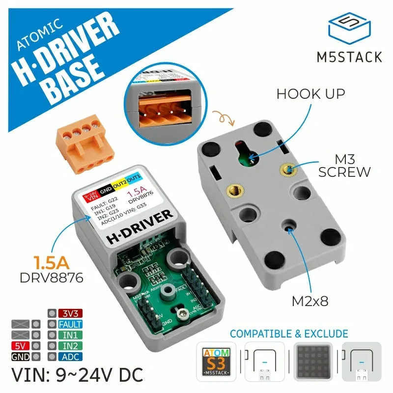 ATOMIC DRV8876搭載 Hブリッジモータードライバベース