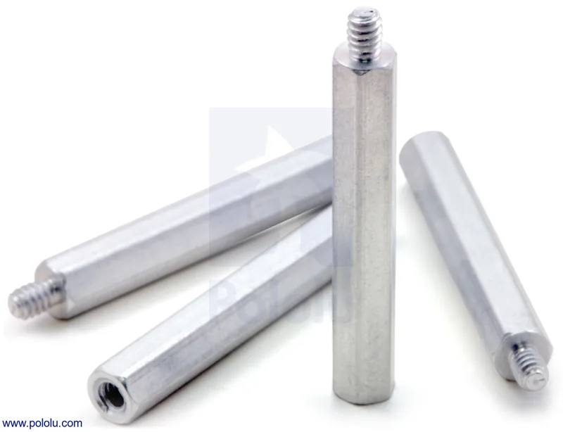 Aluminum Standoff: 1-1/4" Length, 4-40 Thread, M-F (4-Pack)