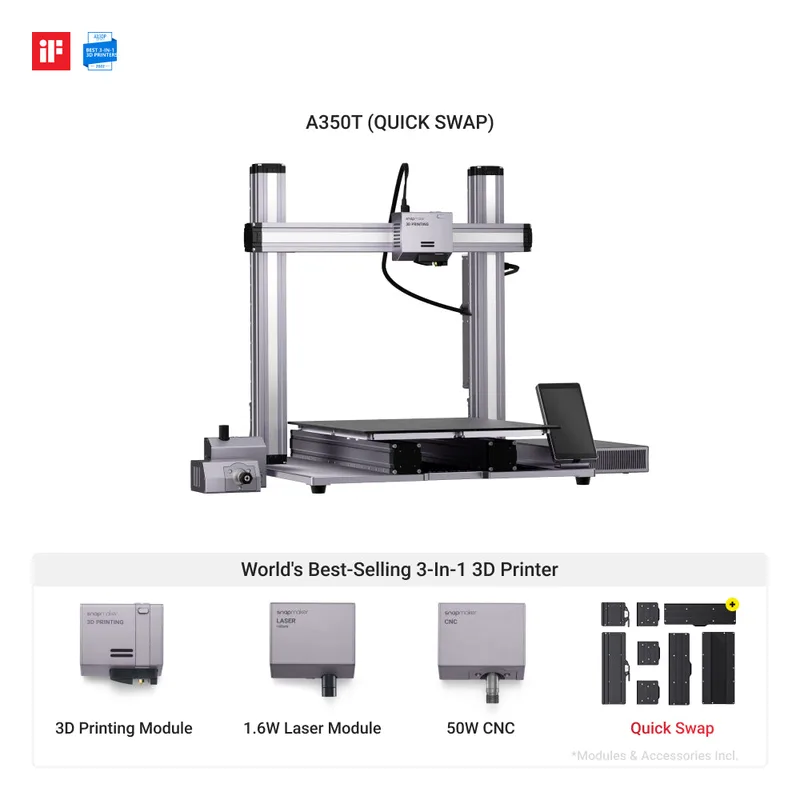 Snapmaker 2.0 Modular 3-in-1 3D Printer A350T