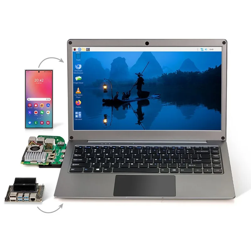 CrowView Note 14inch-All-in-One Portable Monitor, Phone-to-Laptop Device With Full-Featured Type-C, SBCs/Mini PC/PC/Game Console Compatibility