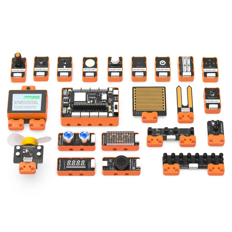 Hiwonder ESP32+Sensor Kit for Electronic Building Block & Programmable Robot Car, with WonderLLM AI Module