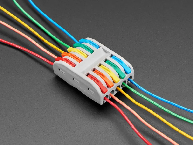 Snap Action 5-to-5 Wiring Block Connector Gray PCT-2-5