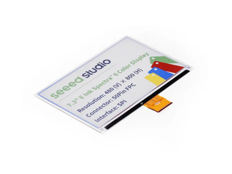 7.3" spectra™ 6 E-Ink / ePaper Display with 800x480 Pixels, SPI interface, Support XIAO/Arduino