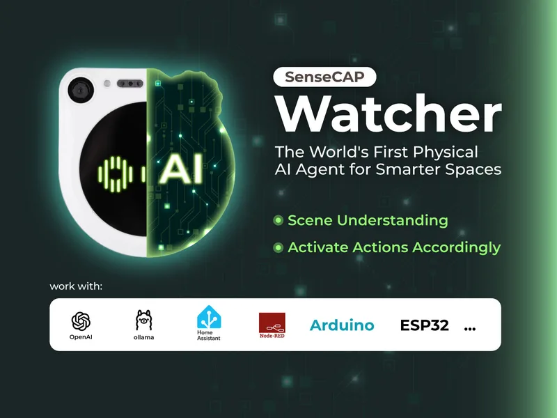 SenseCAP Watcher W1-B White Enclosure - The Physical AI Agent for Smarter Spaces