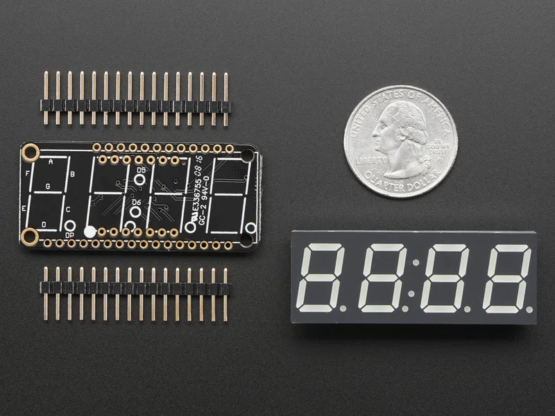 Adafruit 0.56" 4-Digit 7-Segment FeatherWing Display - Red