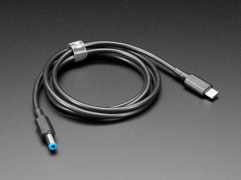 USB Type C 3.1 PD to 5.5mm Barrel Jack Cable - 9V 5A Output - 1.2m Long with E-Mark