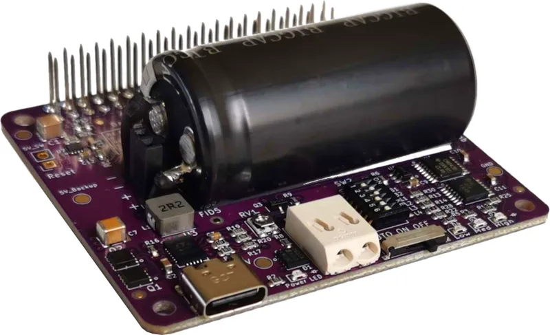 AQEX qUPS-P-SC-1.3 supercap UPS HAT @Raspberry Pi