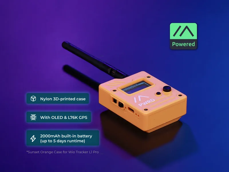 Wio Tracker L1 Pro Protective Meshtastic Case (Sunset Orange)