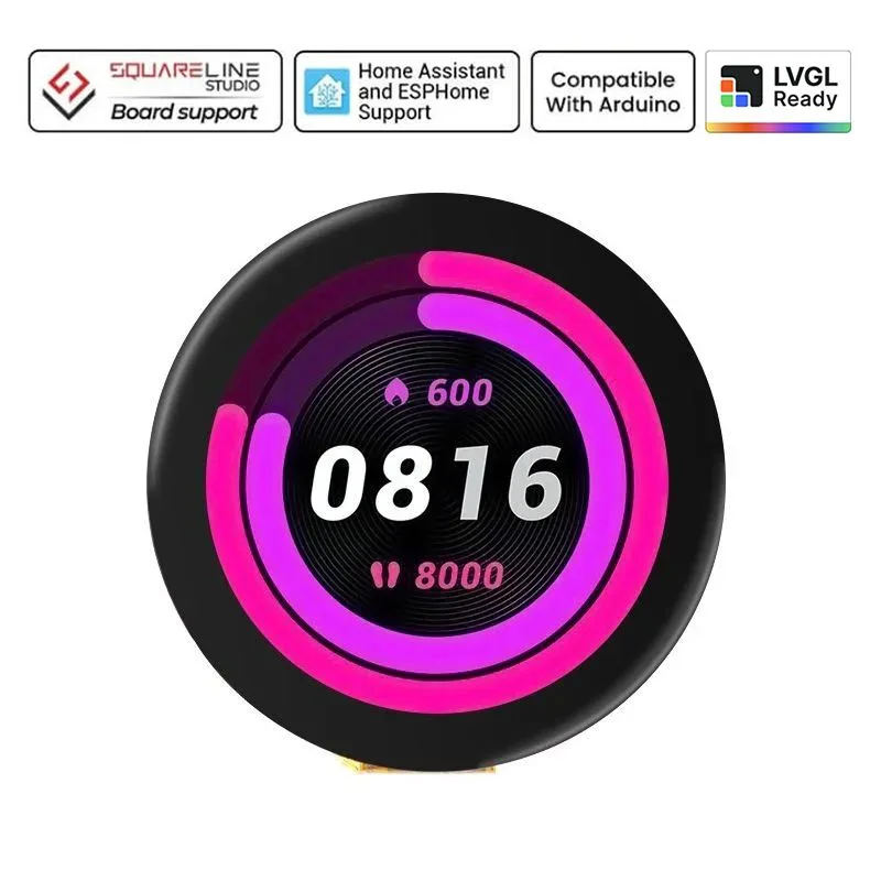 CrowPanel -ESP32 Display-1.28inch(R) 240*240 Round IPS Display Capacitive Touch SPI Screen
